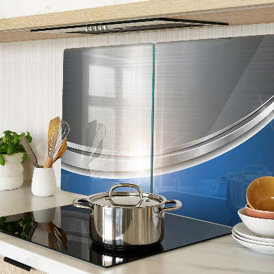 Tagliere in vetro temperato con finitura effetto metallico con accenti blu