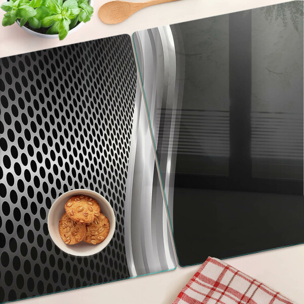 Tagliere in vetro con motivo futuristico a onde