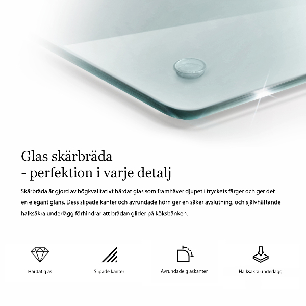 Tagliere in vetro temperato Tagliere in vetro temperato con doppia superficie trasparente