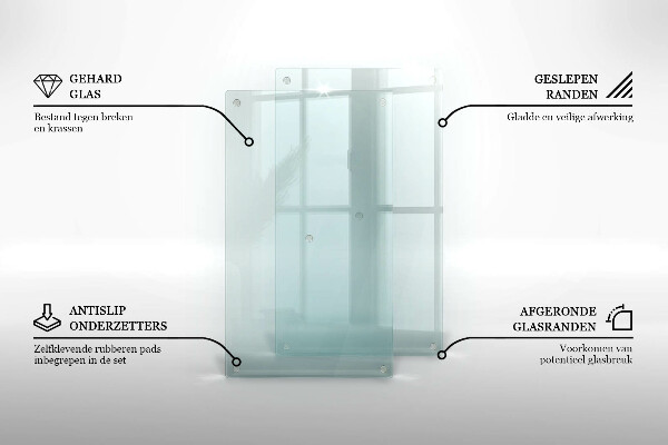 Tagliere in vetro temperato Tagliere in vetro temperato con doppia superficie trasparente