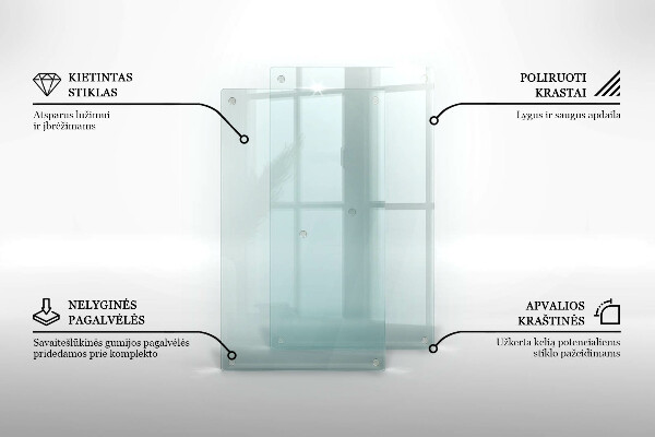 Tagliere in vetro temperato Tagliere in vetro temperato con doppia superficie trasparente