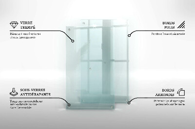 Tagliere in vetro temperato Tagliere in vetro temperato con doppia superficie trasparente