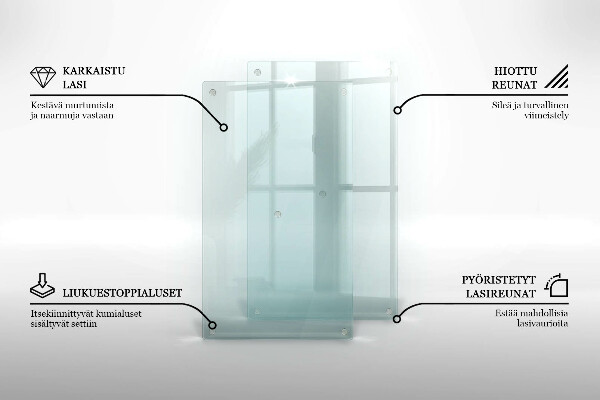 Tagliere in vetro temperato Tagliere in vetro temperato con doppia superficie trasparente