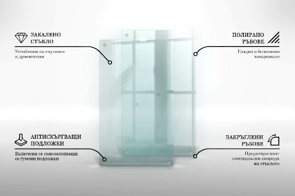 Tagliere in vetro temperato Tagliere in vetro temperato con doppia superficie trasparente