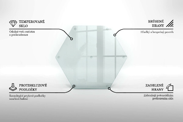 Tagliere in vetro Tagliere in vetro trasparente a forma esagonale