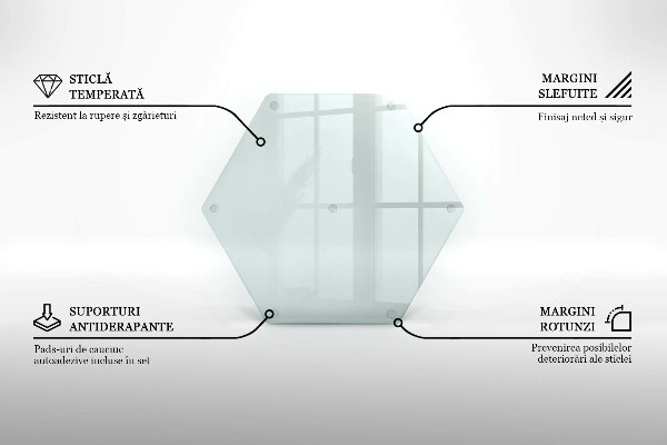 Tagliere in vetro Tagliere in vetro trasparente a forma esagonale