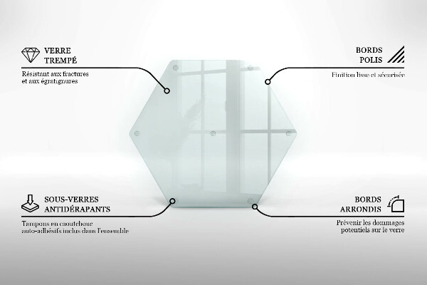 Tagliere in vetro Tagliere in vetro trasparente a forma esagonale