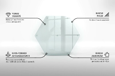 Tagliere in vetro Tagliere in vetro trasparente a forma esagonale