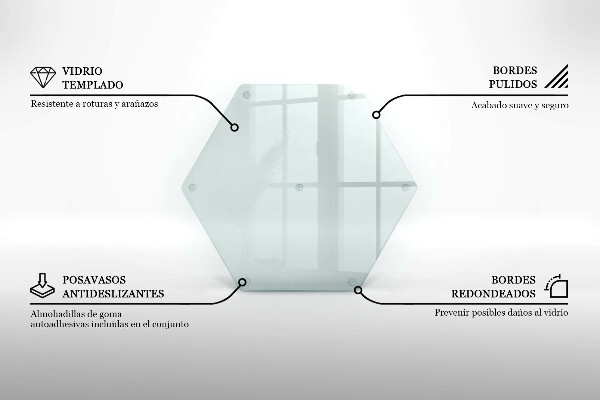 Tagliere in vetro Tagliere in vetro trasparente a forma esagonale