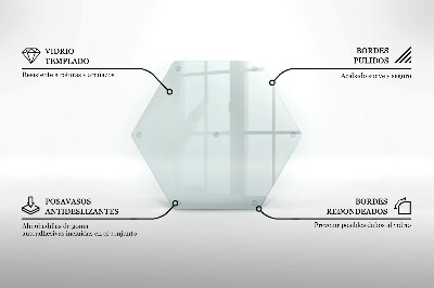 Tagliere in vetro Tagliere in vetro trasparente a forma esagonale