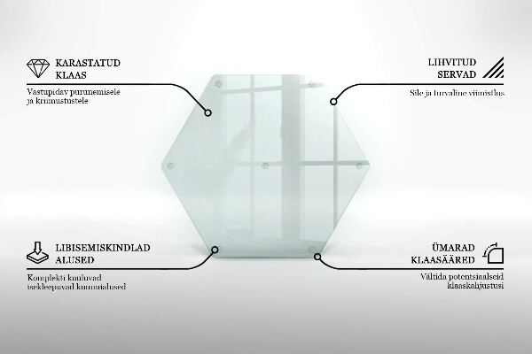 Tagliere in vetro Tagliere in vetro trasparente a forma esagonale