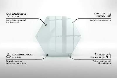 Tagliere in vetro Tagliere in vetro trasparente a forma esagonale