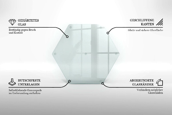 Tagliere in vetro Tagliere in vetro trasparente a forma esagonale