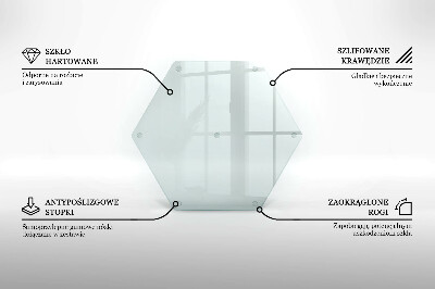 Tagliere in vetro Tagliere in vetro trasparente a forma esagonale