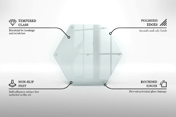 Tagliere in vetro Tagliere in vetro trasparente a forma esagonale