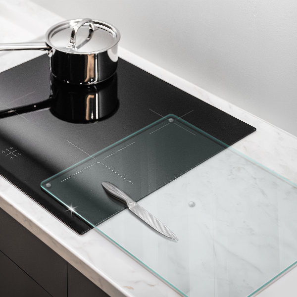 Tagliere in vetro temperato Tagliere in vetro temperato trasparente in forma rettangolare