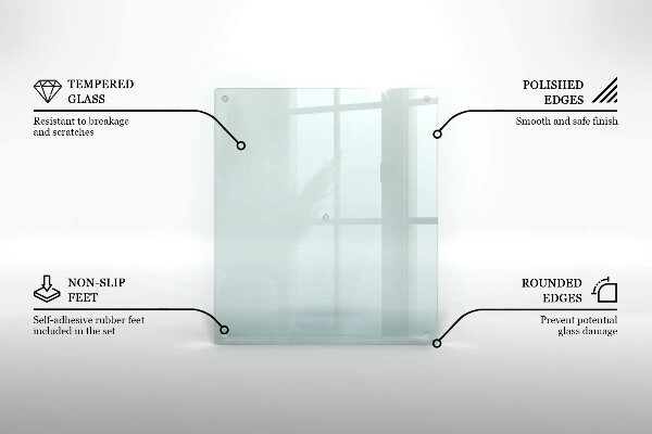 Tagliere in vetro temperato Tagliere in vetro temperato trasparente in forma rettangolare