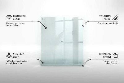 Tagliere in vetro temperato Tagliere in vetro temperato trasparente in forma rettangolare