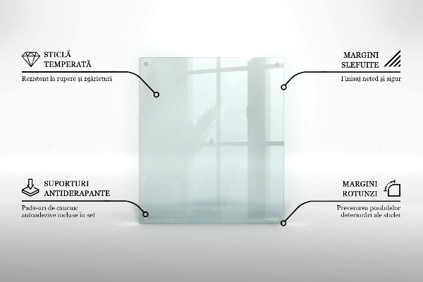 Tagliere in vetro temperato Tagliere in vetro temperato trasparente in forma rettangolare