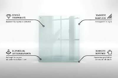 Tagliere in vetro temperato Tagliere in vetro temperato trasparente in forma rettangolare
