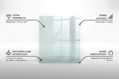 Tagliere in vetro temperato Tagliere in vetro temperato trasparente in forma rettangolare