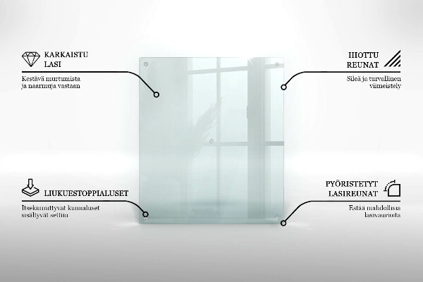 Tagliere in vetro temperato Tagliere in vetro temperato trasparente in forma rettangolare