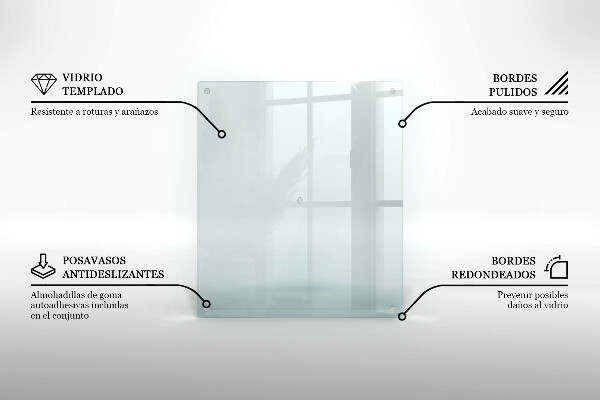 Tagliere in vetro temperato Tagliere in vetro temperato trasparente in forma rettangolare
