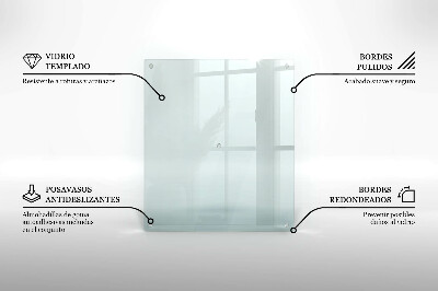 Tagliere in vetro temperato Tagliere in vetro temperato trasparente in forma rettangolare