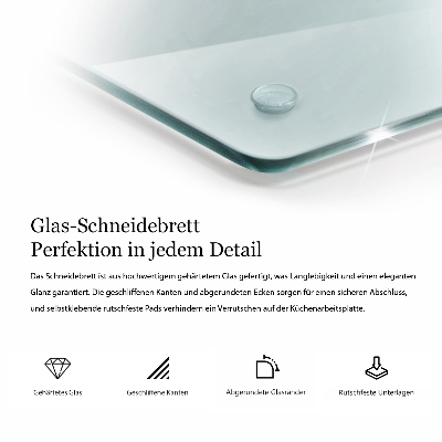 Tagliere in vetro temperato Tagliere in vetro temperato trasparente in forma rettangolare