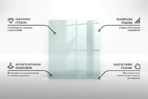 Tagliere in vetro temperato Tagliere in vetro temperato trasparente in forma rettangolare