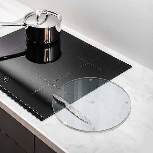 Tagliere in vetro Tagliere in vetro trasparente di forma rotonda