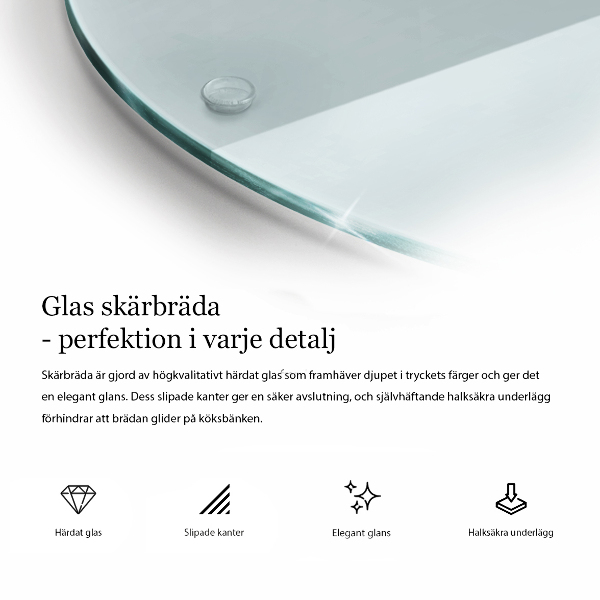 Tagliere in vetro Tagliere in vetro trasparente di forma rotonda