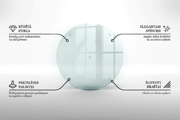 Tagliere in vetro Tagliere in vetro trasparente di forma rotonda