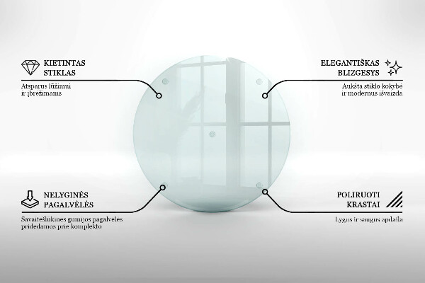 Tagliere in vetro Tagliere in vetro trasparente di forma rotonda