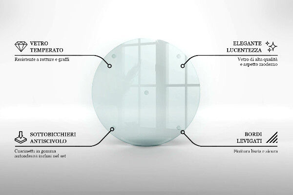 Tagliere in vetro Tagliere in vetro trasparente di forma rotonda