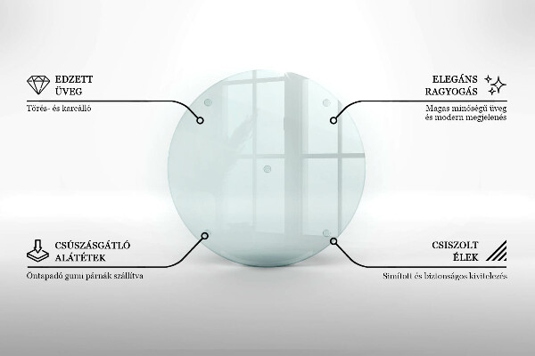 Tagliere in vetro Tagliere in vetro trasparente di forma rotonda