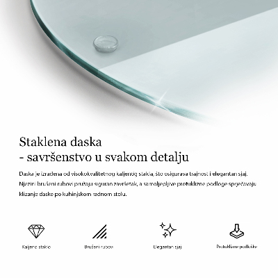 Tagliere in vetro Tagliere in vetro trasparente di forma rotonda