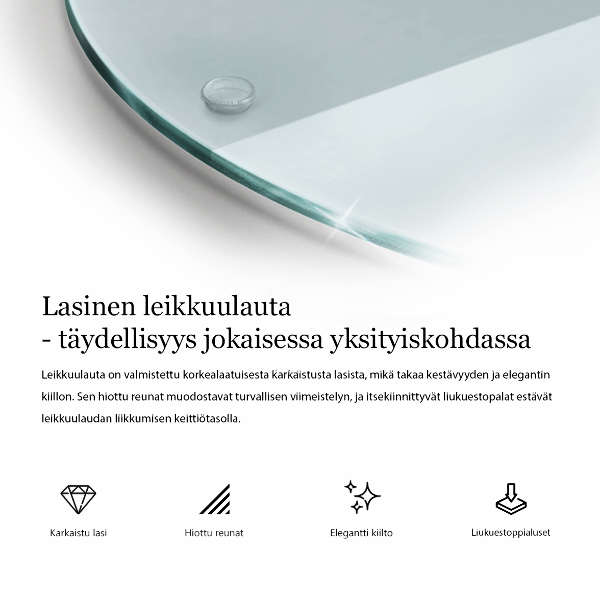 Tagliere in vetro Tagliere in vetro trasparente di forma rotonda