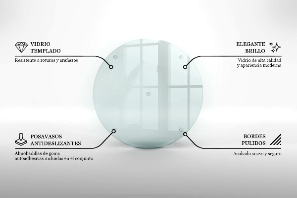 Tagliere in vetro Tagliere in vetro trasparente di forma rotonda