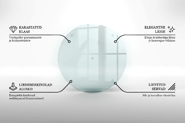 Tagliere in vetro Tagliere in vetro trasparente di forma rotonda