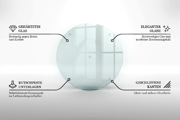 Tagliere in vetro Tagliere in vetro trasparente di forma rotonda