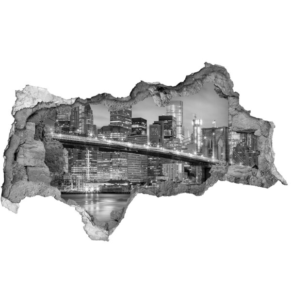 Decorazione da parete buco nel muro Il ponte di Brooklyn a New York