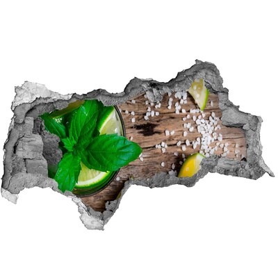 Adesivo con vista dietro il muro Un cocktail rinfrescante al lime