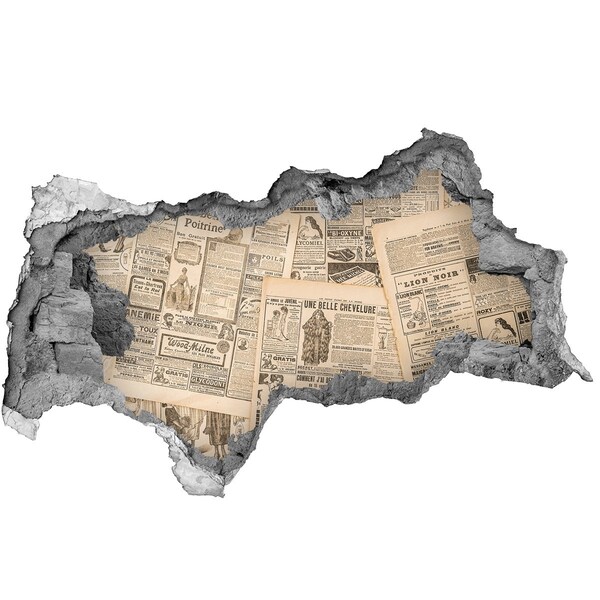 Sticker effetto rottura muro Vecchio giornale in un buco nel muro