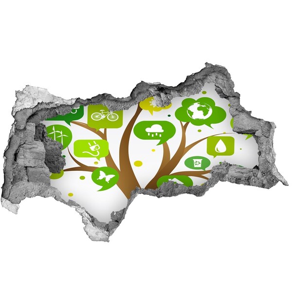 Adesivo con vista dietro il muro Il mondo verde della natura