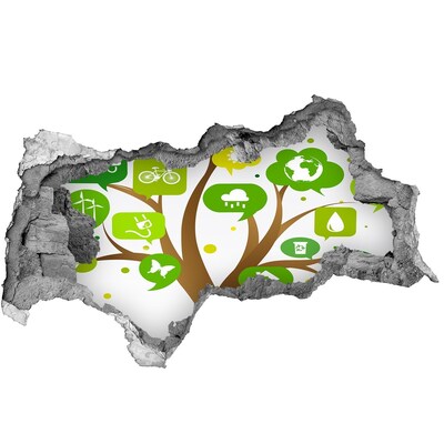 Adesivo con vista dietro il muro Il mondo verde della natura