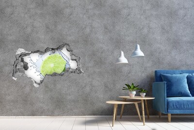 Sticker effetto rottura muro Lime succoso in acqua