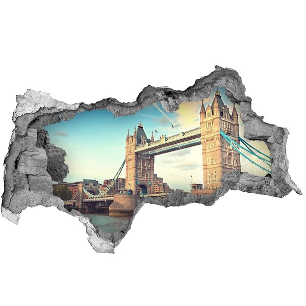 Sticker effetto rottura muro Tower Bridge a Londra