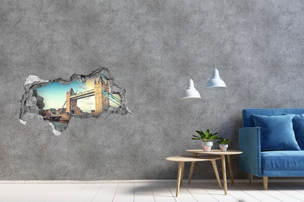 Sticker effetto rottura muro Tower Bridge a Londra