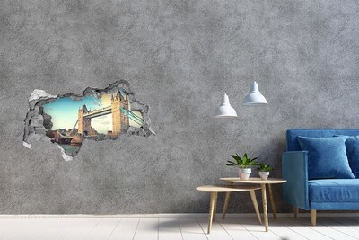 Sticker effetto rottura muro Tower Bridge a Londra